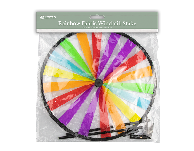 Rainbow Fabric Windmill on Stick