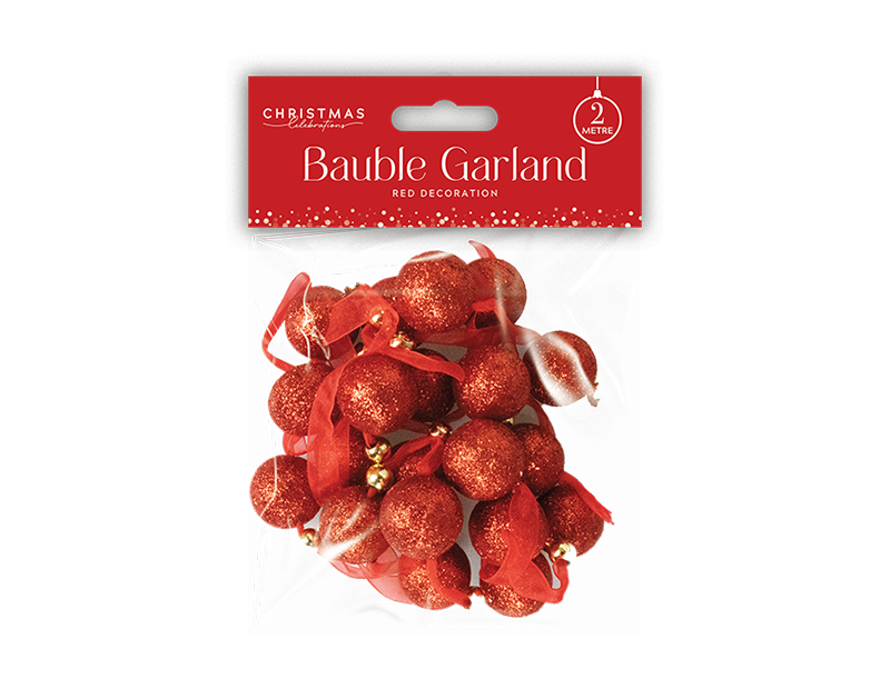 Red Bauble Garland 2m