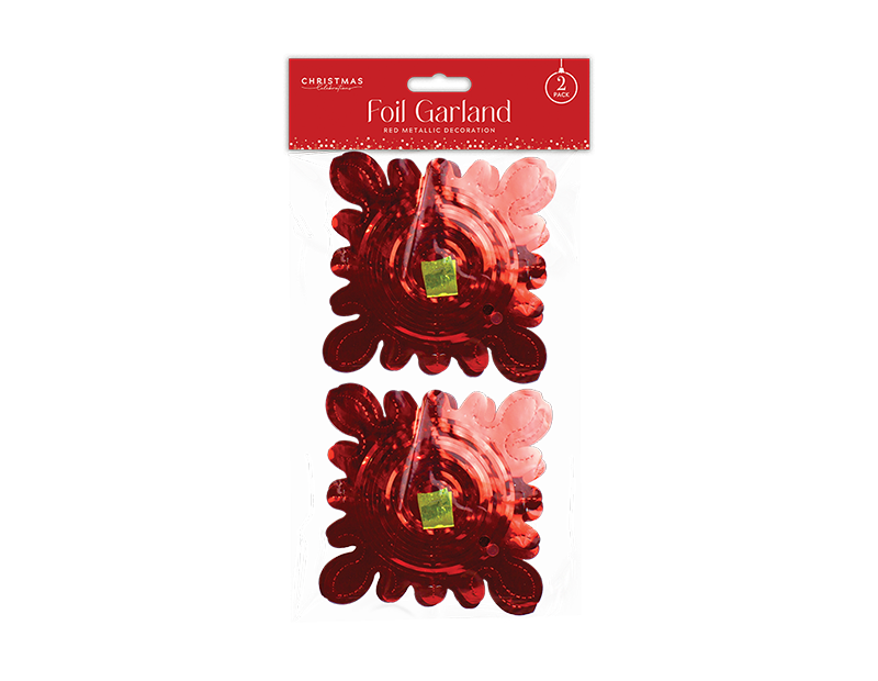 Red Foil Garland - 2 Pack