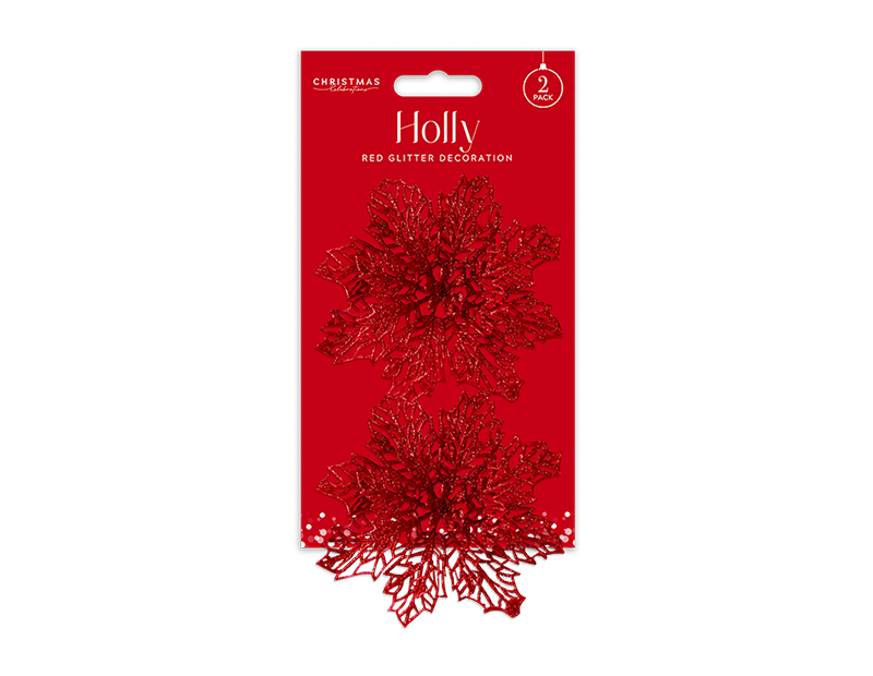 Wholesale Red Holly Decorations Bulk Buy Christmas Decorations