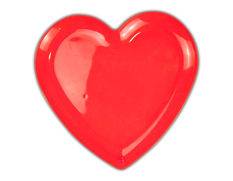 Red Plastic Heart Plate