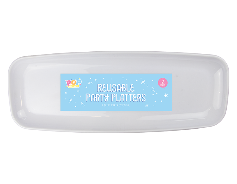 Wholesale Reusable Plastic Platters 2pk