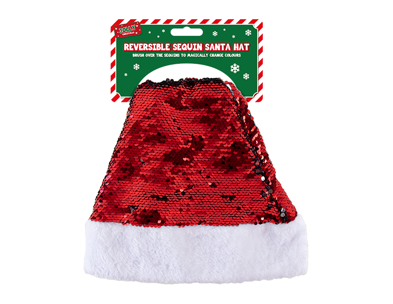 Reversible Christmas Sequin Santa Hat