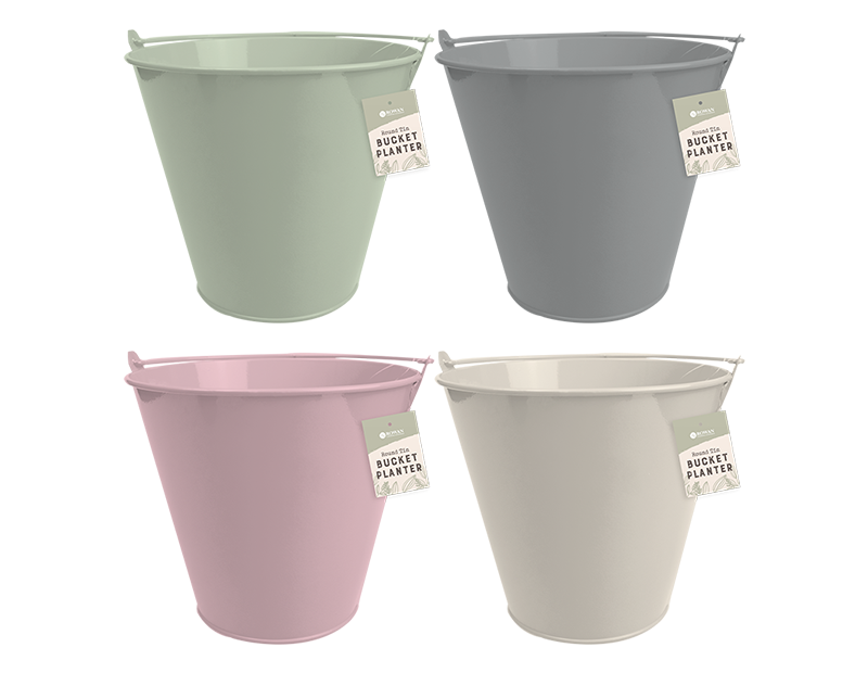 Wholesale Round Tin Bucket Planters