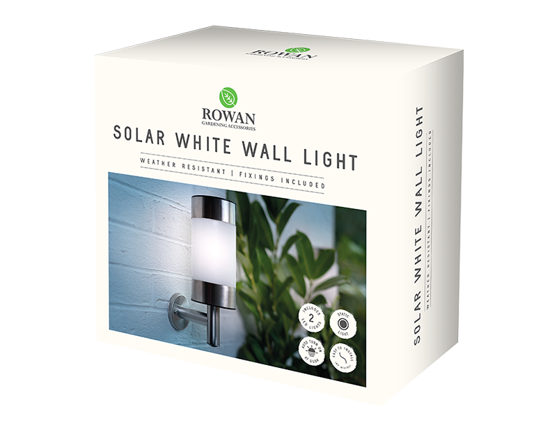 Silver Solar Wall Lights 2pk