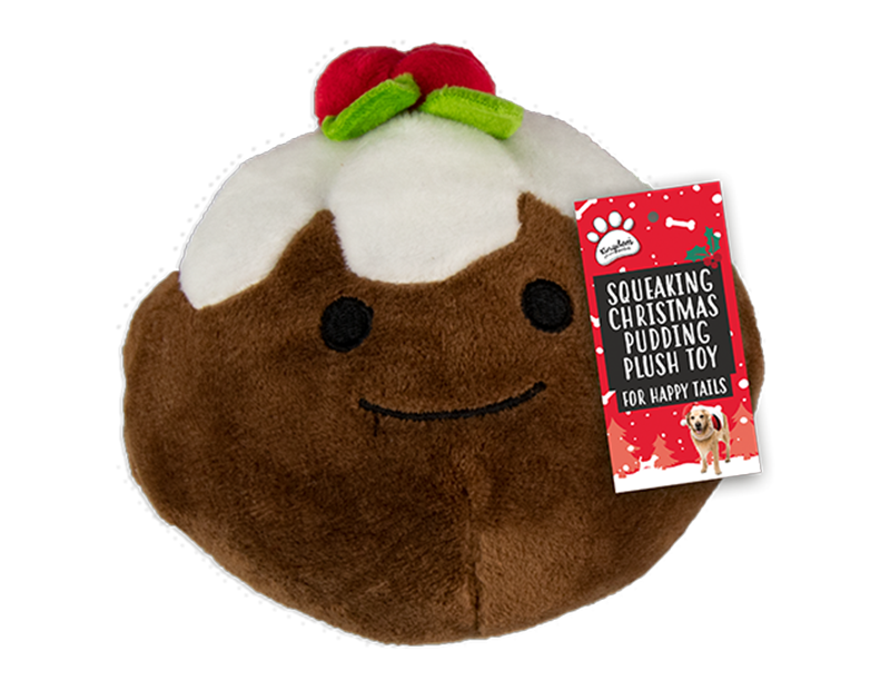 Small Squeaking Plush Christmas Pudding