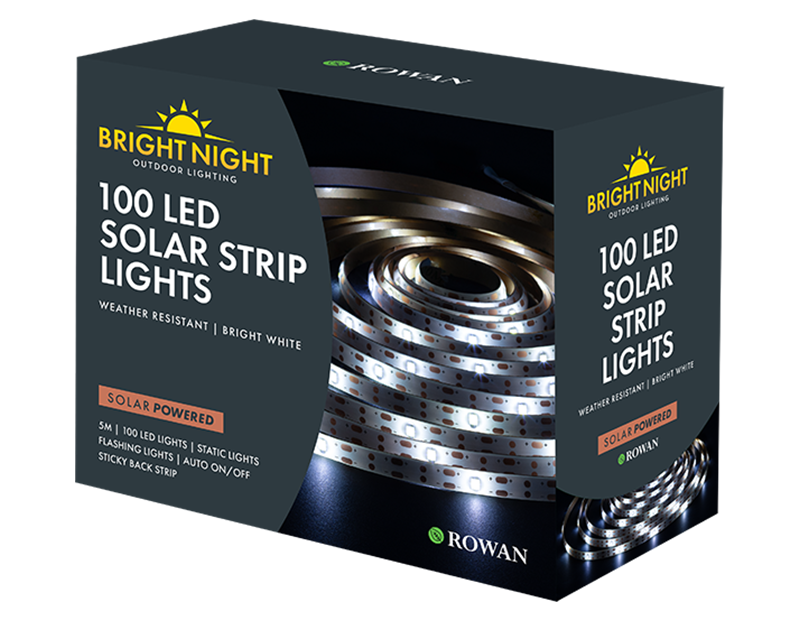 Solar LED Bright White Strip Lights 5M