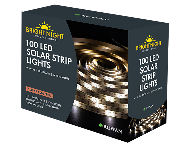 Solar LED Warm White Strip Lights 5M