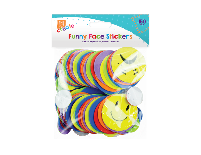 Funny Expressions Foam Stickers - 150 Pack