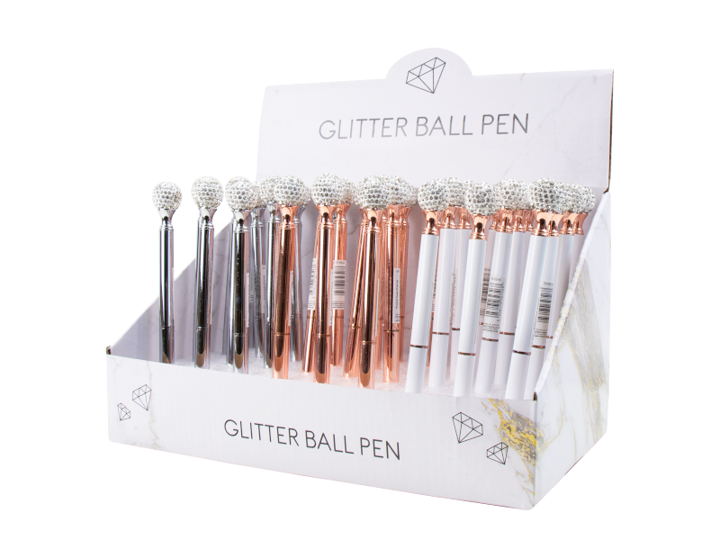 Glitter Ball Pen With PDQ