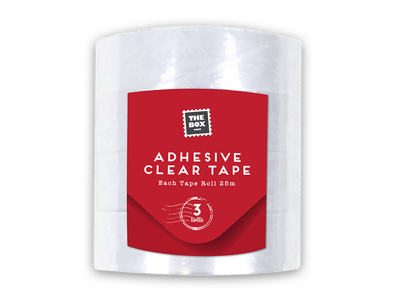Clear Adhesive Tape 3pk 25m