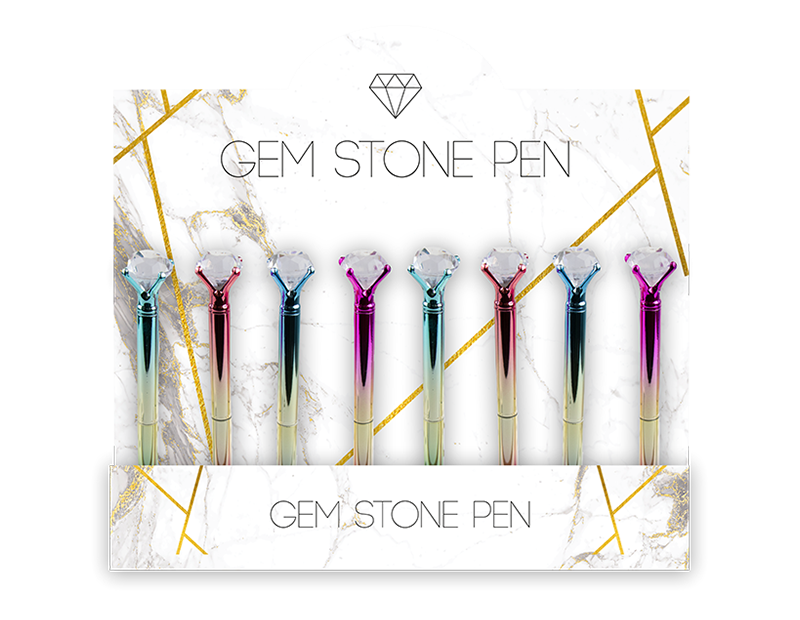 Wholesale Iridescent Gem Stone Pen PDQ