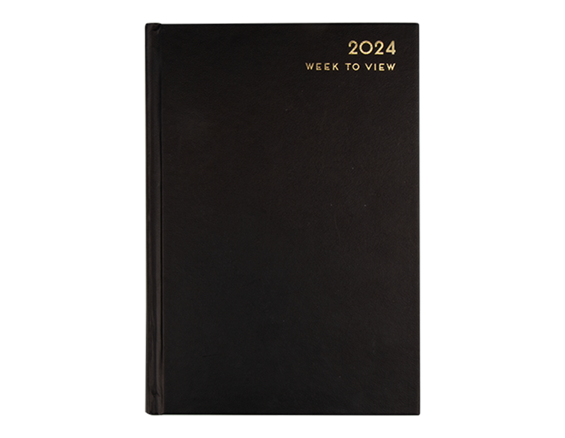 2024 Black A5 Week To View Diary