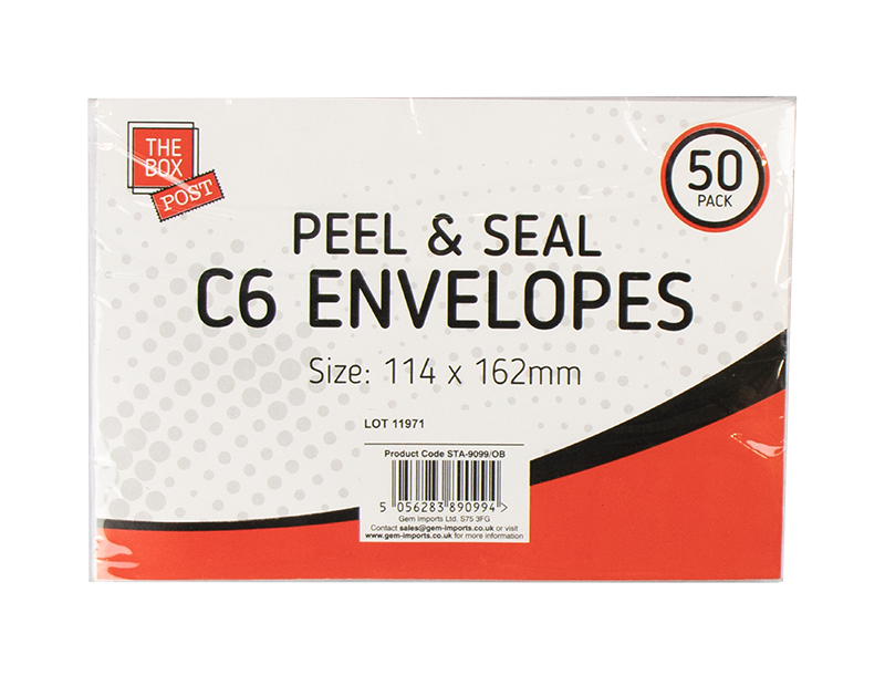 White C6 Envelopes - 50 Pack