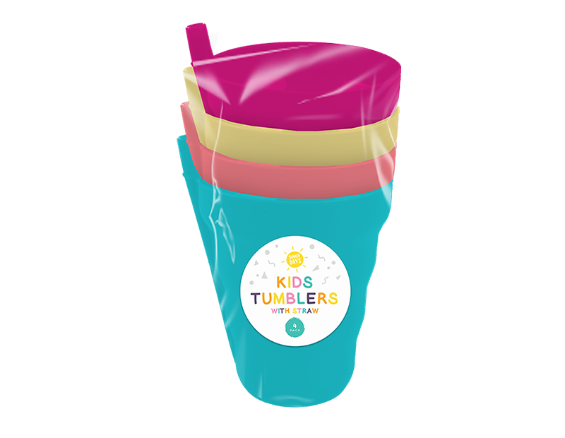 Straw Tumblers 4 Pack