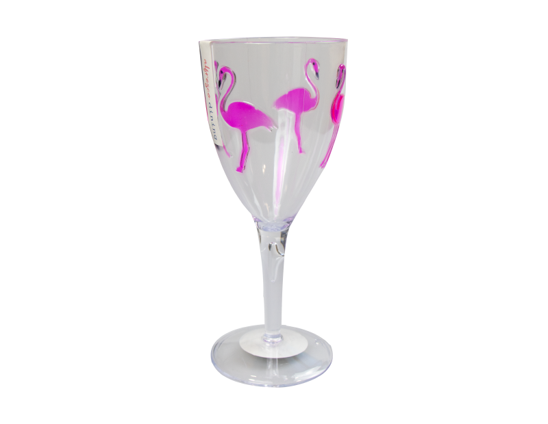 Flamingo Picnic Wine Glass
