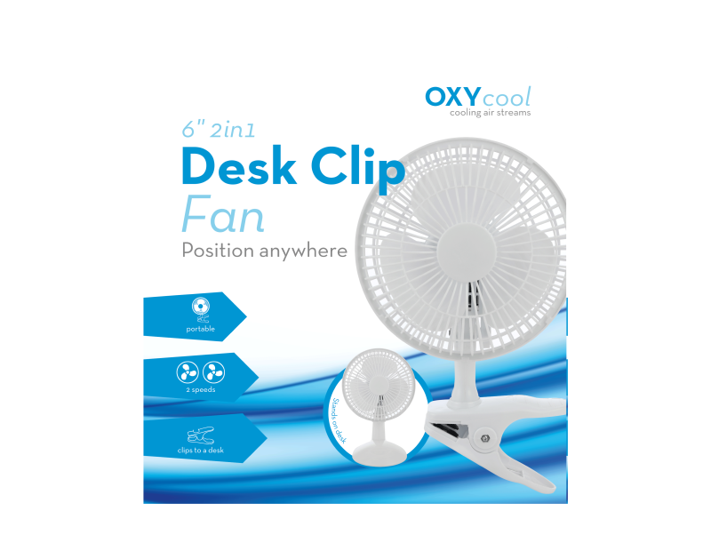 6" 2 in 1 Desk/Clip Fan