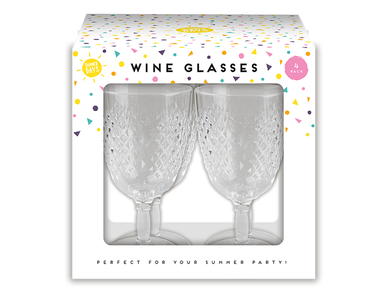 Plastic Wine Glasses 4pk