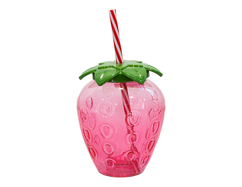 Strawberry Cup with Straw 500ml