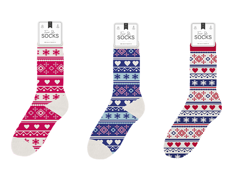 Wholesale Ladies Fairisle thermal socks