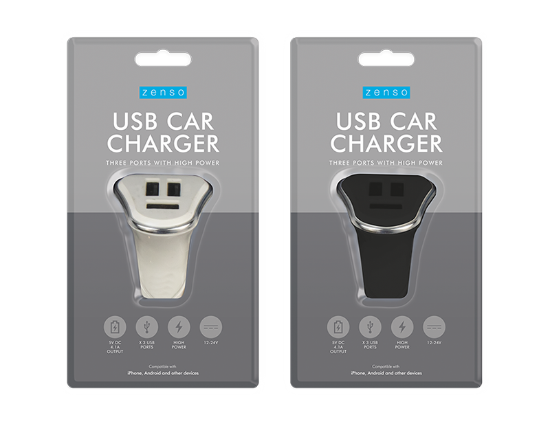 Wholesale three port USB car charger