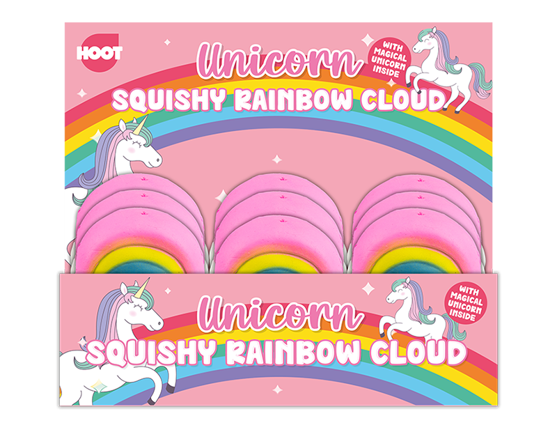 Wholesale Squishy rainbow cloud with unicorn PDQ