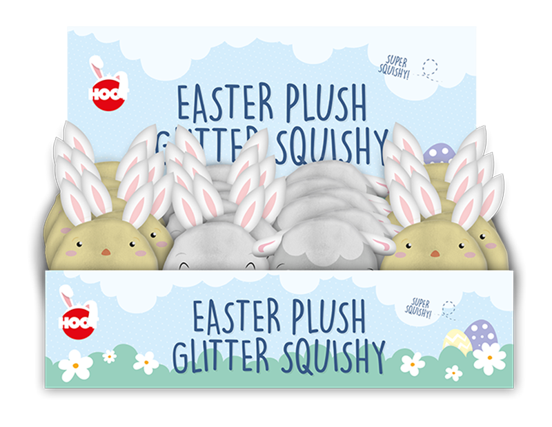 Wholesale Easter Plush Glitter Squishies PDQ