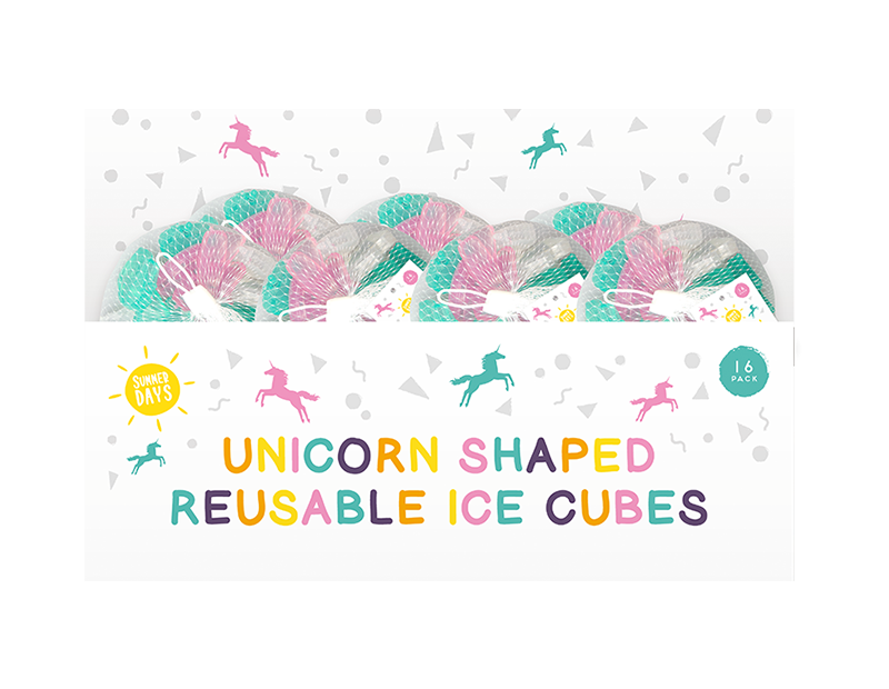 Unicorn Reusable Ice Cubes - 16 Pack (With PDQ)