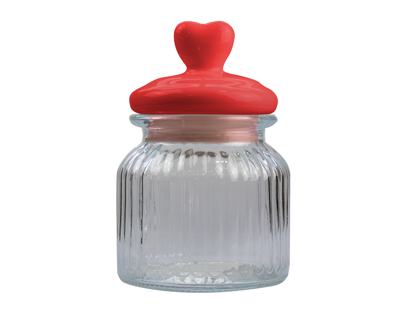 Wholesale Valentines Heart lid glass Jar Gem Imports Ltd