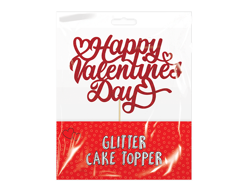 Valentine's Glitter Cake Topper