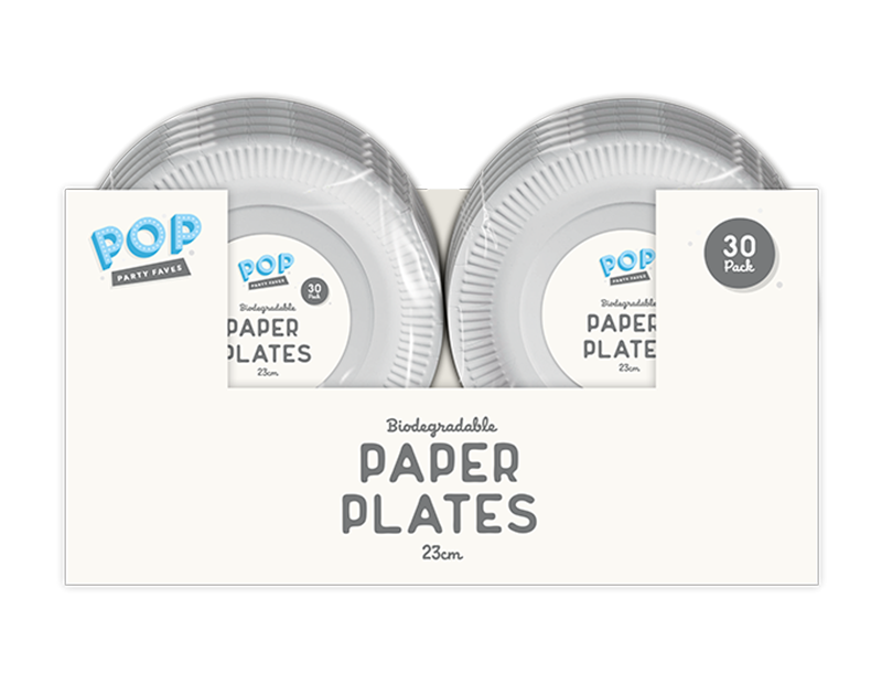Wholesale white paper plates 23cm 30 pk