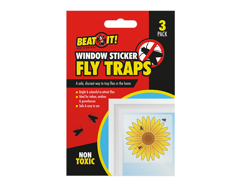 Window Sticker Fly Traps - 3 Pack