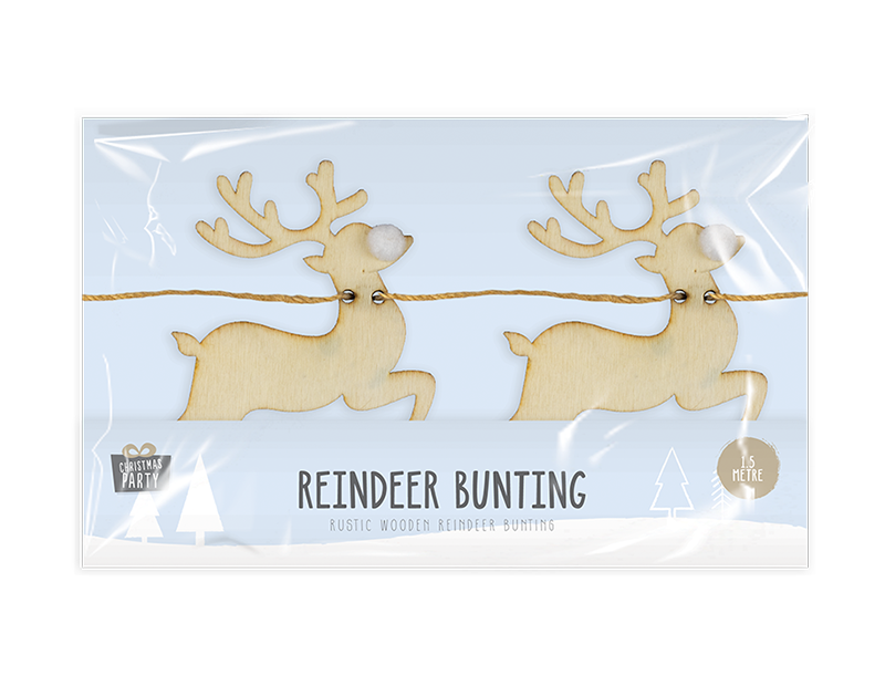 Wholesale Wooden Reindeer Bunting