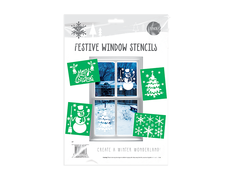 Christmas Window Stencils - 4 Pack