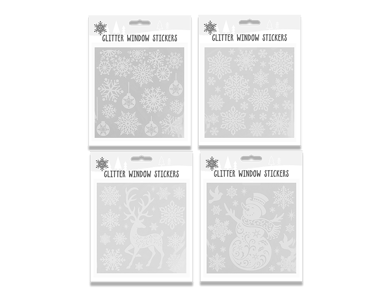 Wholesale Glitter Christmas Window Stickers Bulk Buy Christmas