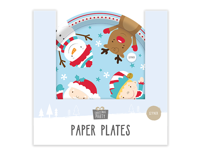 Christmas Paper Plates - 12 Pack (With PDQ)