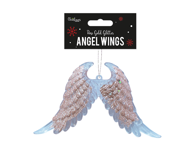 Rose Gold Acrylic Angel Wings Decoration