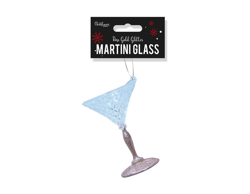 Rose Gold Acrylic Martini Glass Decoration