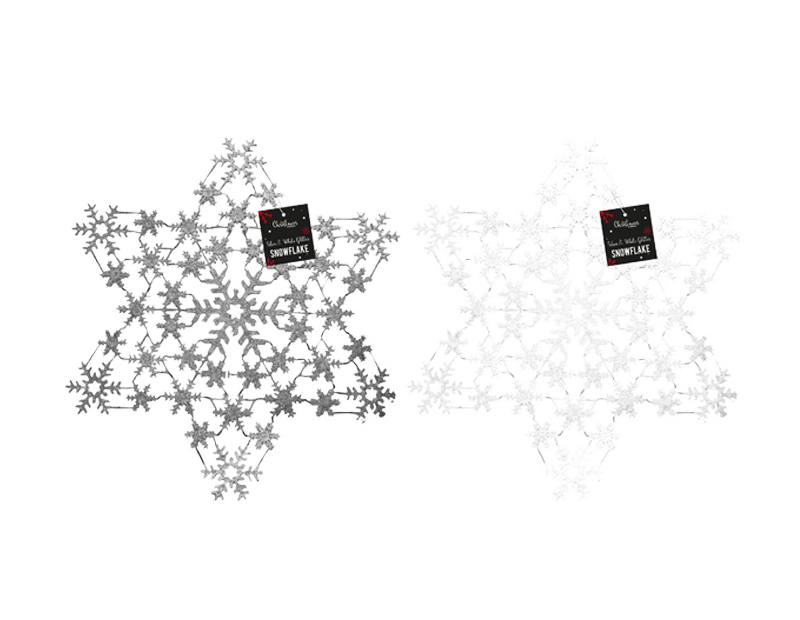 Silver & White Acrylic Snowflake 32cm
