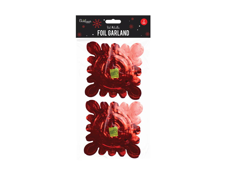 Red Foil Garland - 2 Pack