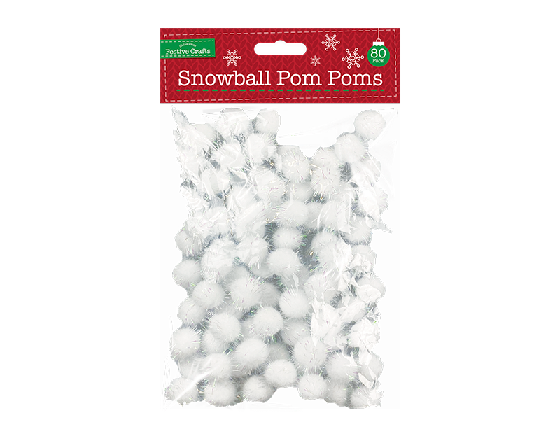 Iridescent Snow Ball Pom-Poms 80 Pack