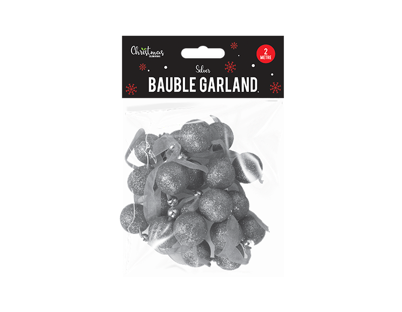 Silver Bauble Garland 2m