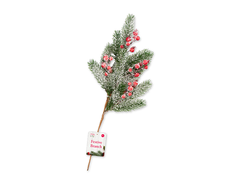 Artificial Frosted Berry Branch 50cm