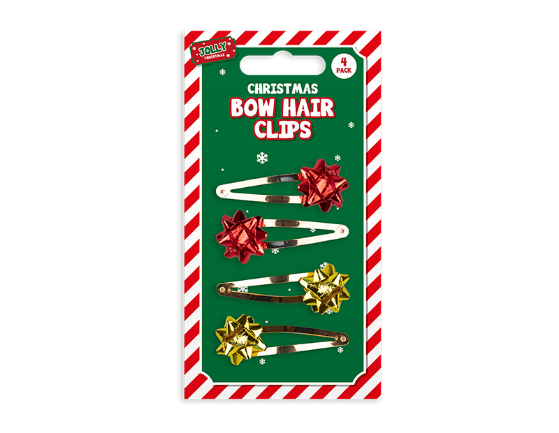 Gift Bow Novelty Hair Clips 4pk