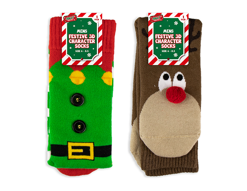 Wholesale Festive 3D  Character Men's socks