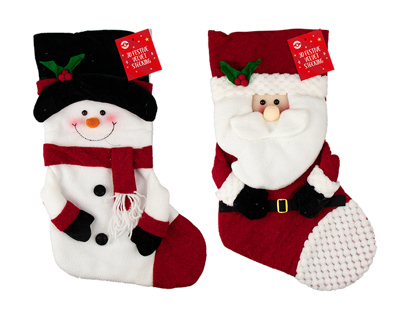 Wholesale 3D Festive Stocking Bulk Buy Christmas Stockings