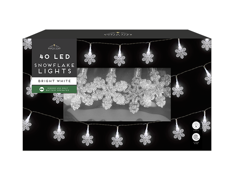 40 LED Ultra Bright Snowflake Lights