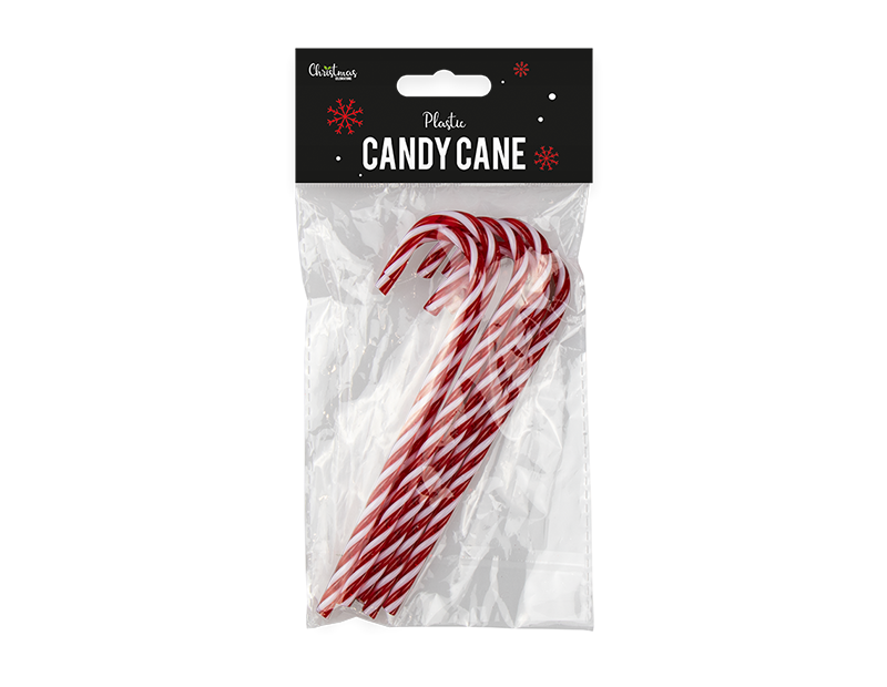 Plastic Candy Cane Decorations 15cm - 6pk