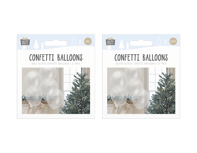 Glitter Confetti Balloons 5pk